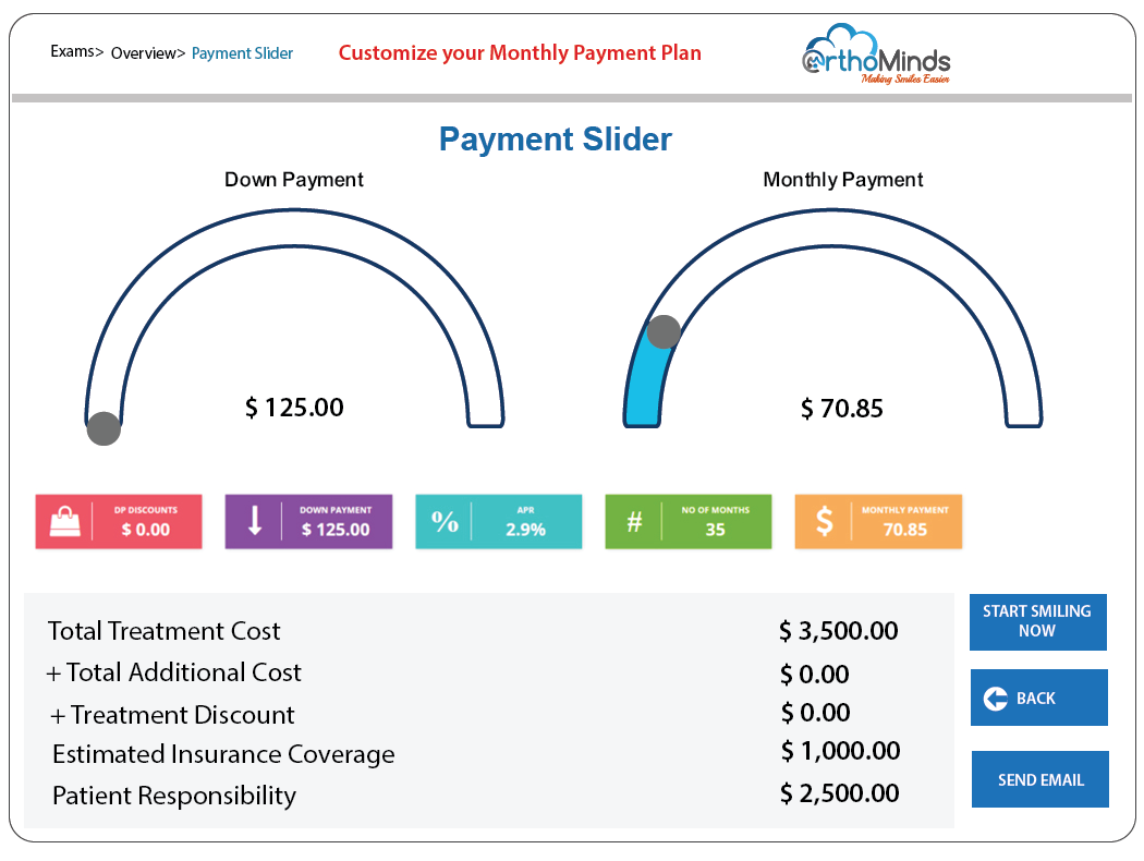 OrthoMinds Payment Slider in Best Orthodontic Software